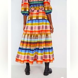 Farm Rio Seline - Plaid Maxi Skirt ( Size Medium) NWT